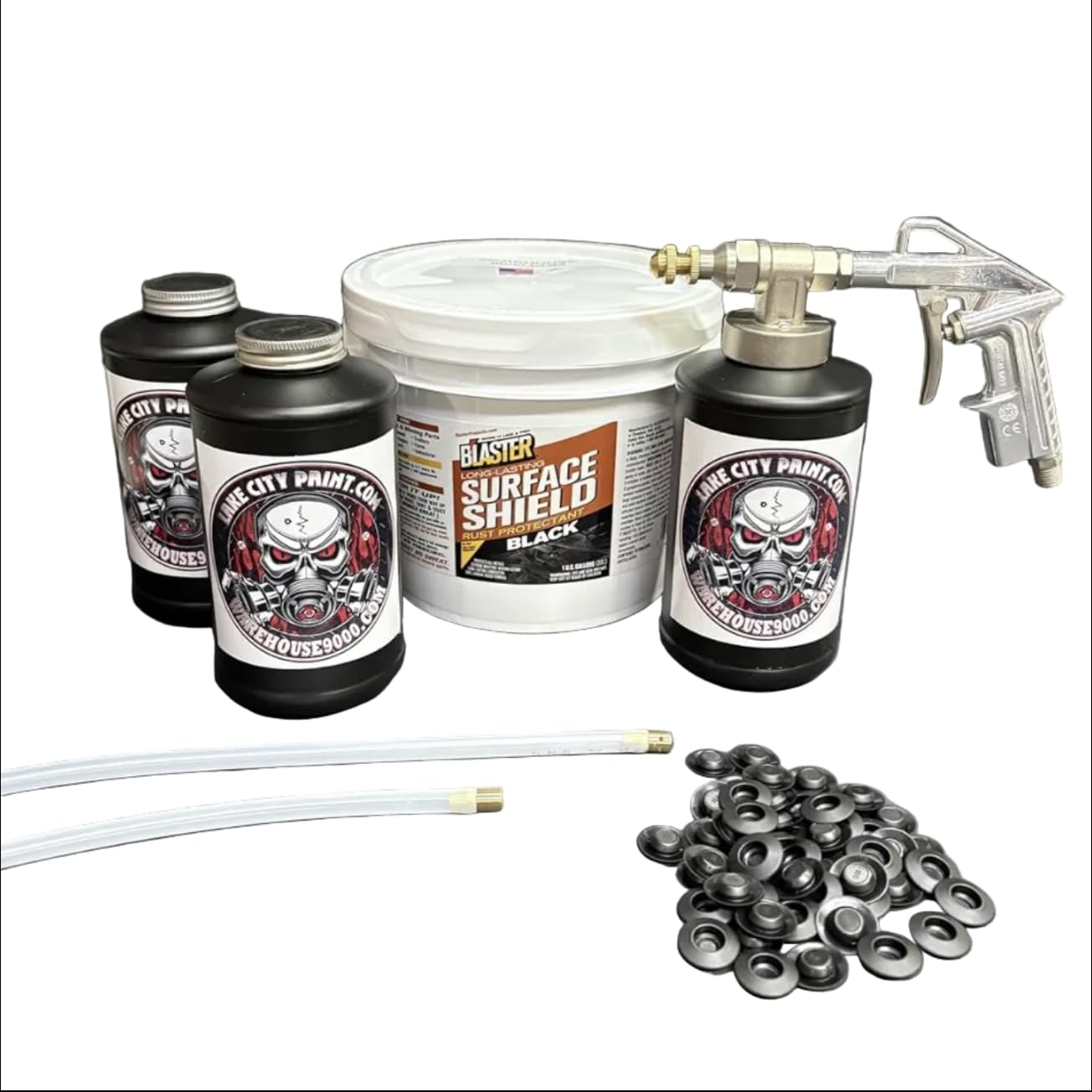 Complete Black PB Blaster Surface Shield Pro Undercoating Gun - 2 Wand Kit (3 Qu
