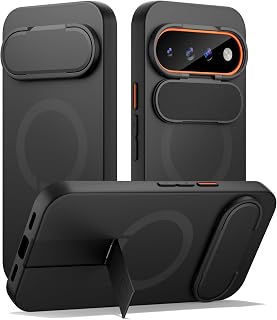 SURITCH for Google Pixel 11/11 Pro Phone Case, Compatible with MagSafe, Protective Cover with Camera Cover & Adjustable Metal Kickstand for Pixel 11/11 Pro 2026 -Black