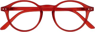 OPULIZE REY Reading Glasses for Women Men, Retro Round Frame with Spring Hinges, Matte Red +2.00 (Pack of 1)