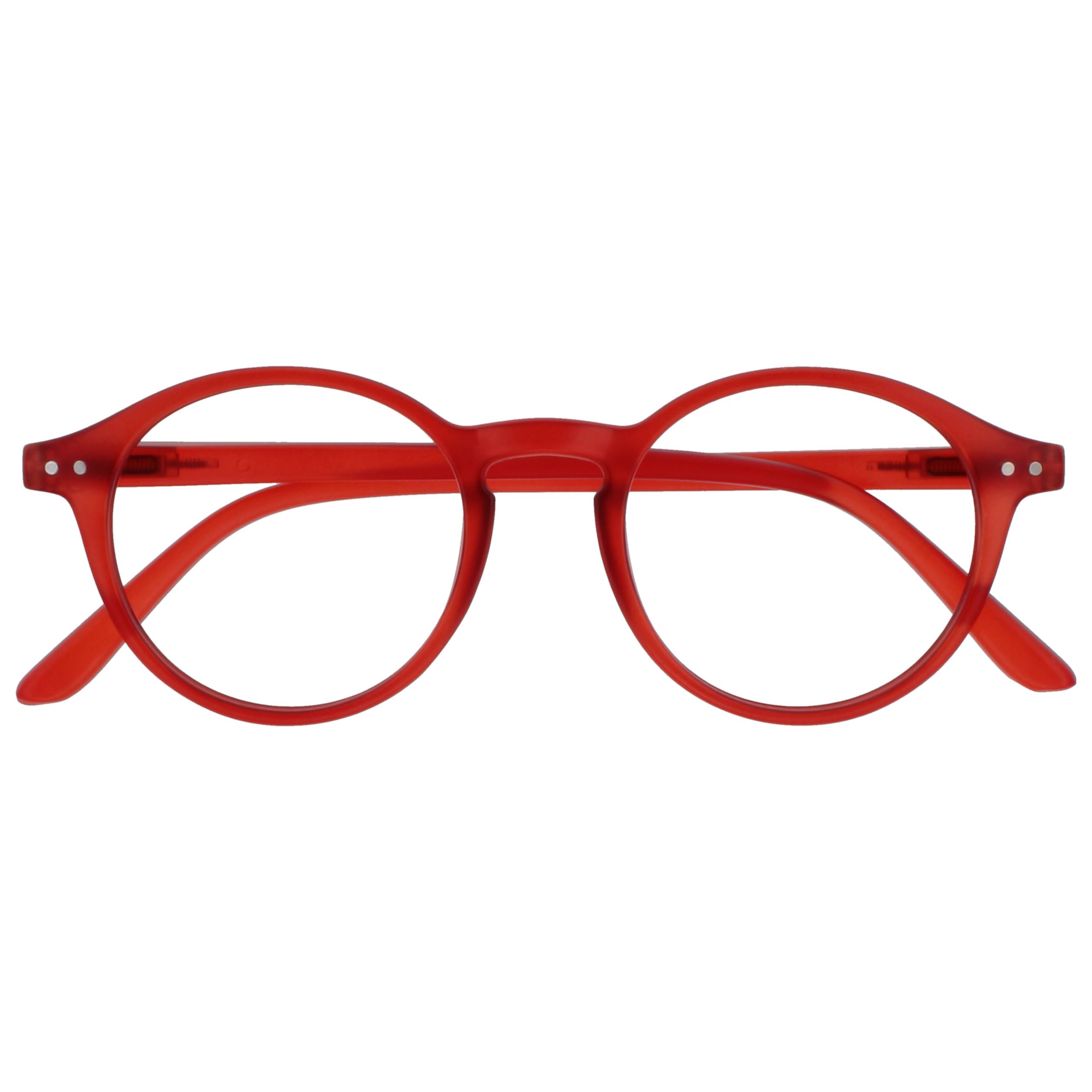 OPULIZE REY Reading Glasses for Women Men, Retro Round Frame with Spring Hinges,