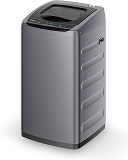 COMFEE' Portable Washing Machine 0.9 cu.ft Compact Washer with LED Display | 5 Wash Cycles, 2 Built-in Rollers, Space Saving Full-Automatic Washer