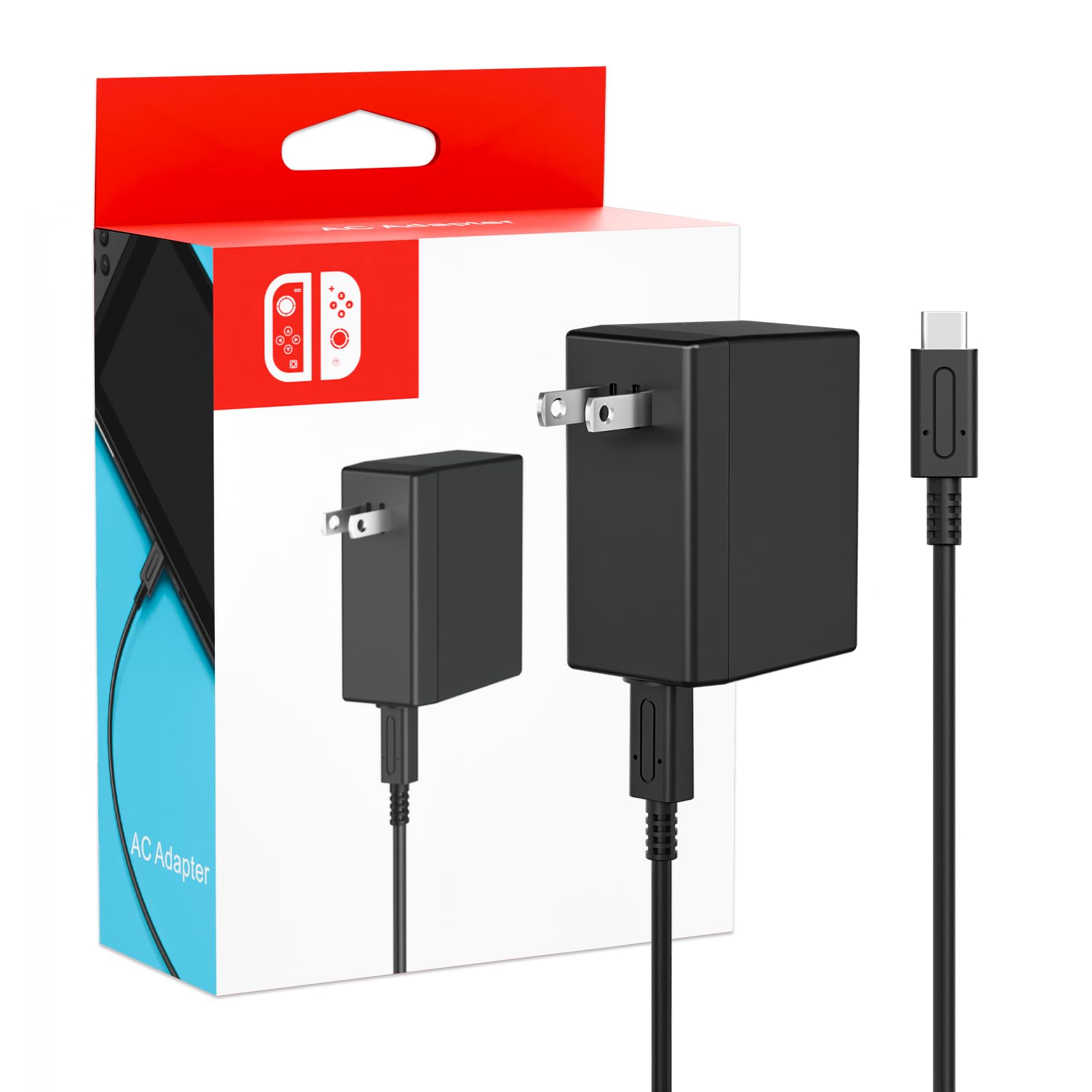 Charger for Nintendo Switch, 45W AC Adapter Fast Charging with 5ft Detachable US