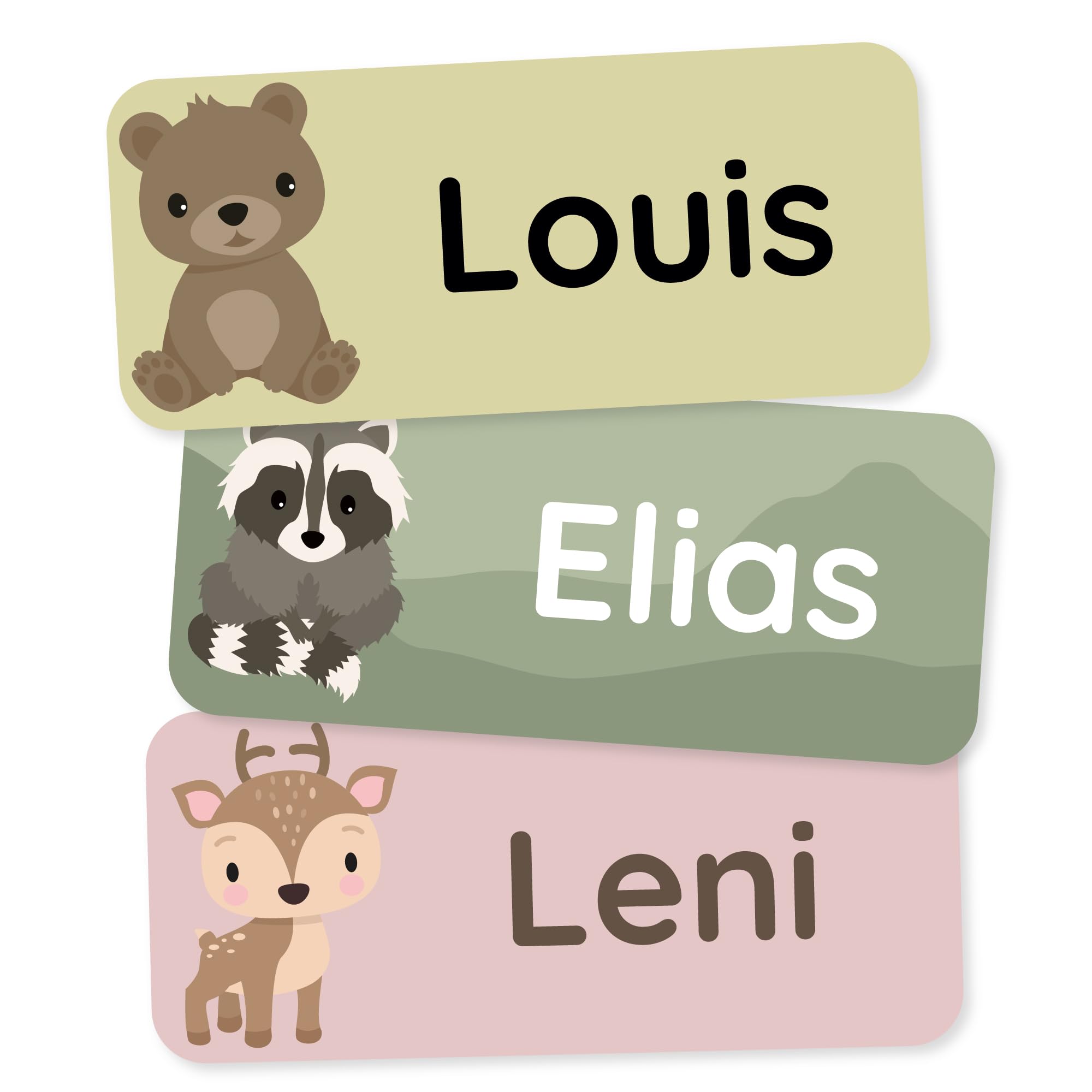 Klebekerlchen Name Stickers for Children (Pack of 60), Clothing & Items Name Bad