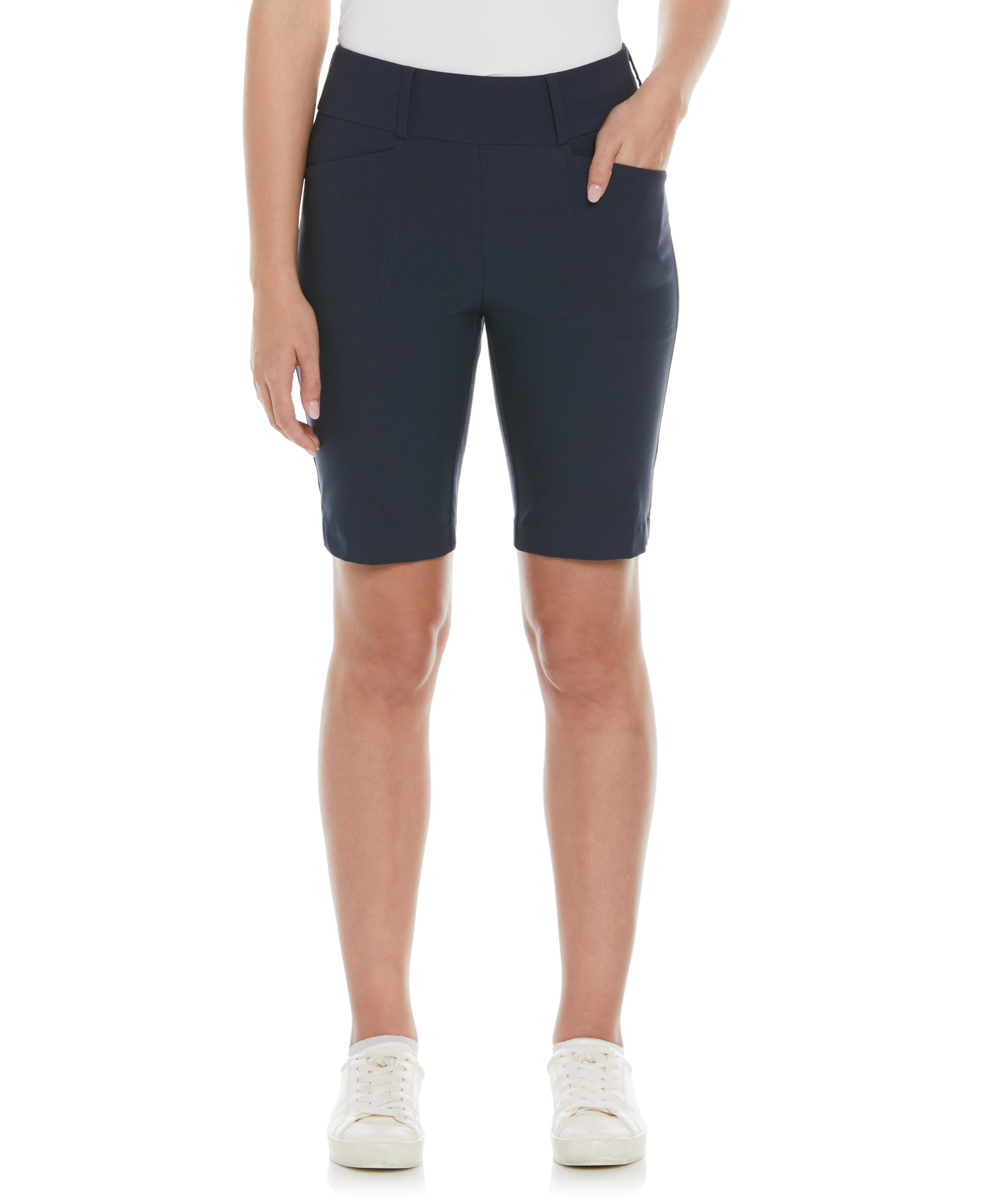 PGA Tour Womens 9.5” Pull-on Golf Shorts with Tummy Control, Performance Stretch