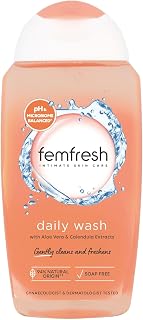 Femfresh Daily Intimate Wash, Soap Free Shower & Bath Gel Cleanser, 250ml | Hypoallergenic, pH Balanced, Soap Free Feminine Wash with Aloe Vera & Calendula