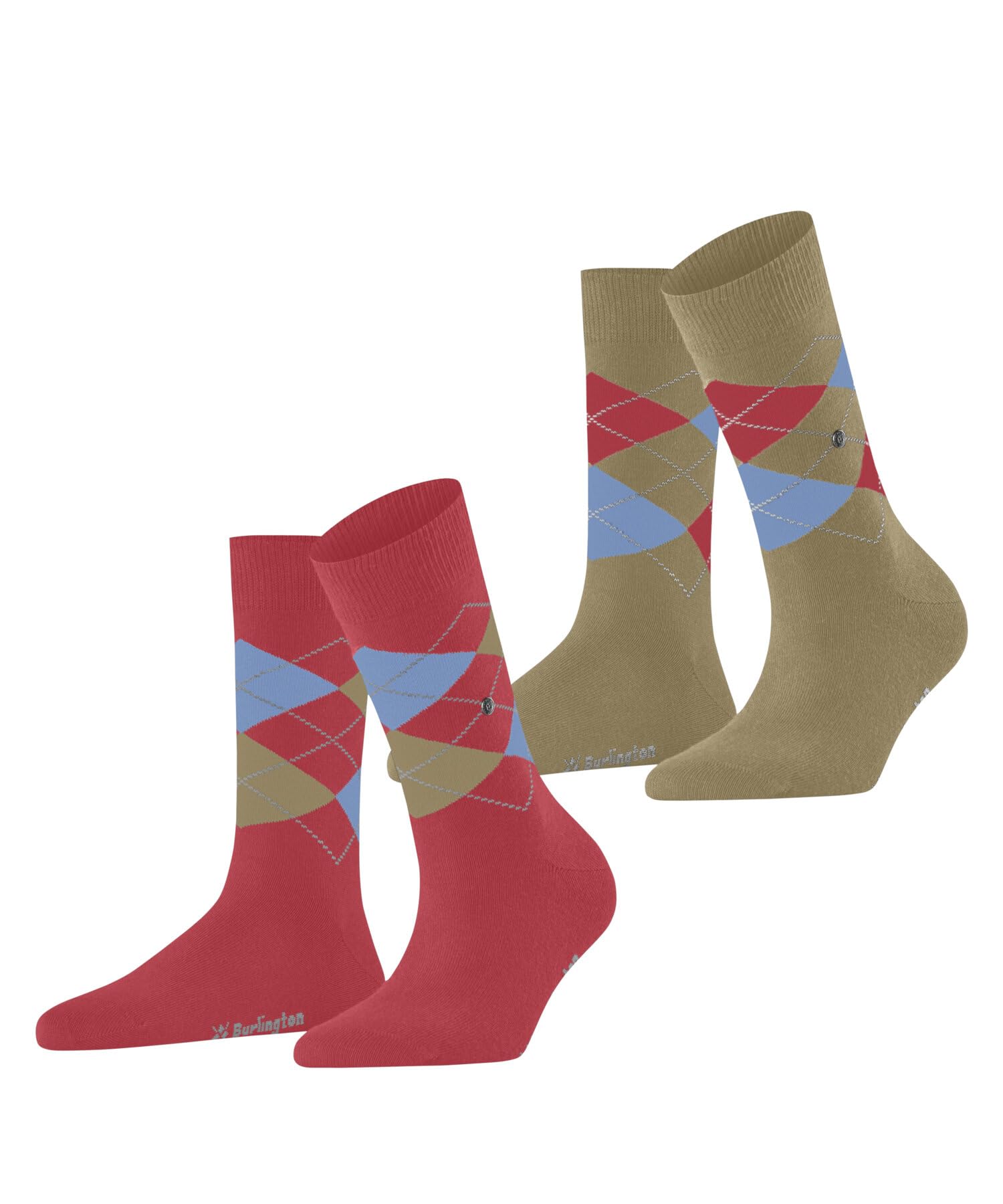 Burlington Women's Everyday Argyle Socks Breathable Cotton Soft On Skin Hard-Wea