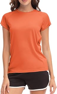 MEETWEE Swim Shirts for Women, Short & Long Sleeve T Shirt Athletic Casual Tops Quick Dry UPF 50+ Running Surfing Workout Yoga Sun Tee Shirts