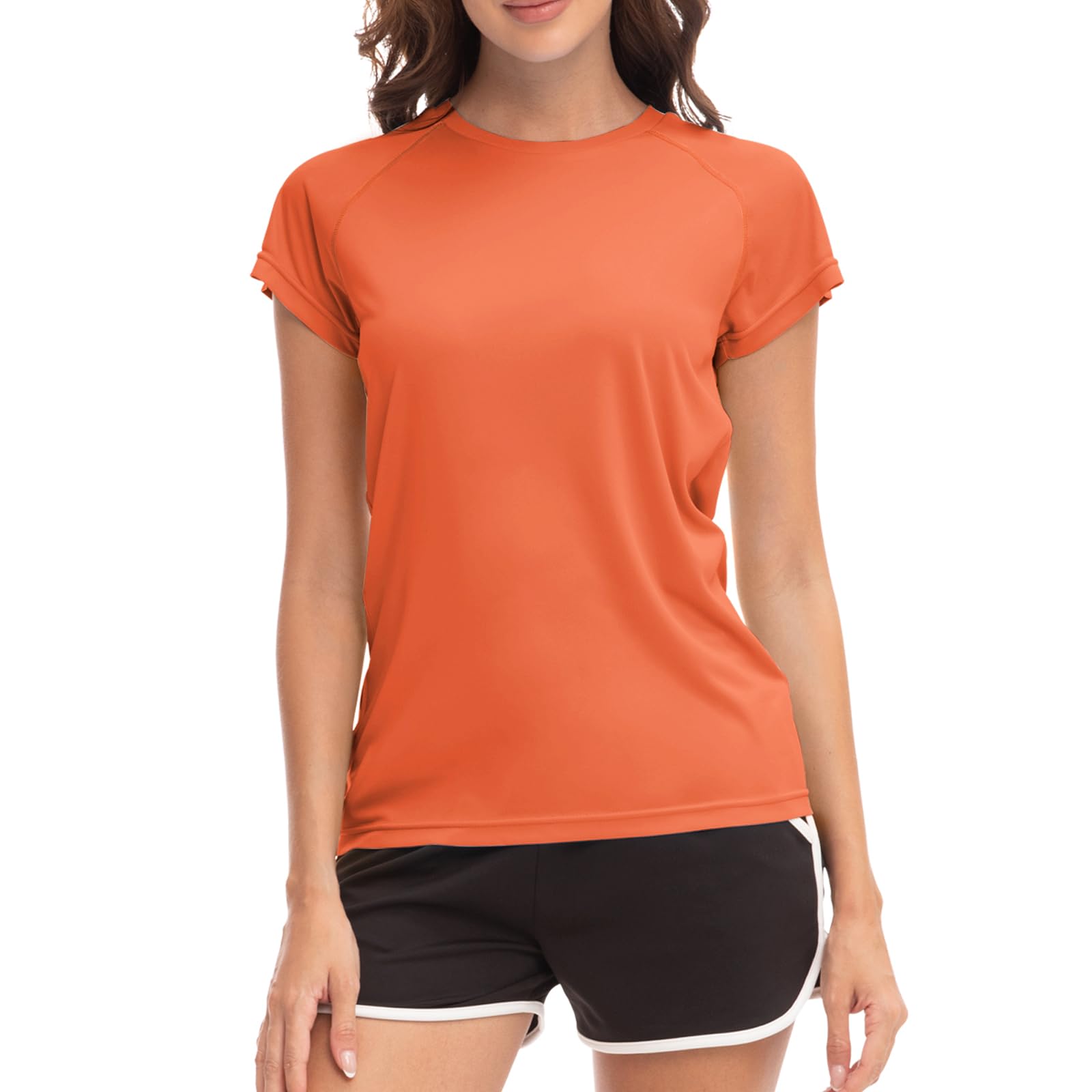 MEETWEE Swim Shirts for Women, Short & Long Sleeve T Shirt Athletic Casual Tops 