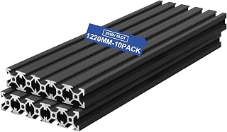 SeekLiny 10Pcs V Slot 2020 Aluminum Extrusion Profile 1220mm(48'') Black | Anodized Extruded Aluminum for CNC DIY 3D Printer and Industrial Bracket Making