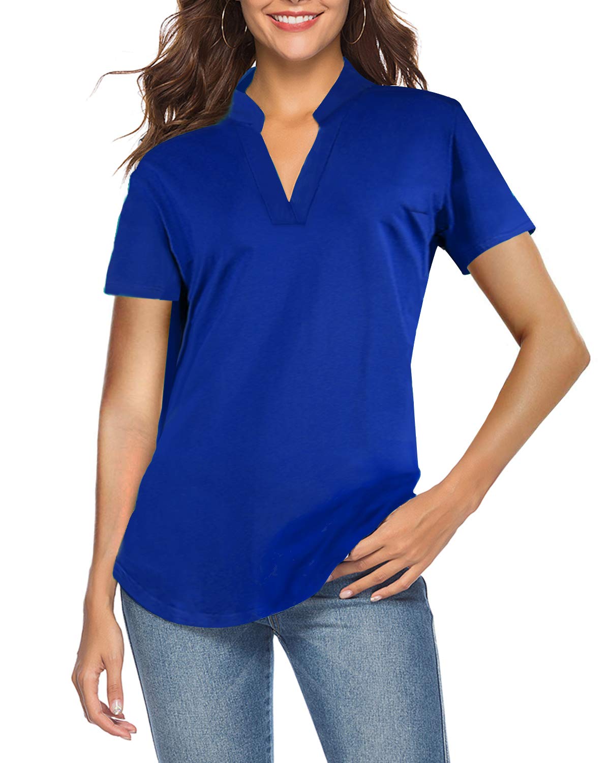 CEASIKERY Women's Casual V-Neck Blouse Tunic Shirt