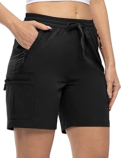 TBMPOY Pantaloncini cargo da donna leggeri ad asciugatura rapida, atletici, estivi, golf, viaggi, campeggio, con tasche con cerniera