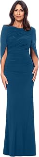 Betsy & Adam Womens Long Stretchy 3/4 Sleeve Cowl Neck Drape Back GownSpecial Occasion Dress