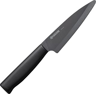 【Amazon.co.jp限定】 Kyocera CK-B130BK-AZ Ceramic Knife, Petty Fruit, 5.1 inches (130 mm), Black Blade, Lightweight, Sharp, Clean Cuts, Dishwasher Safe, Sterilization and Bleaching OK, Black
