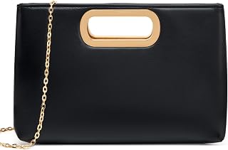 DETARA PU Leather Clutch Purse for Women Cut Out Handle Evening Bag