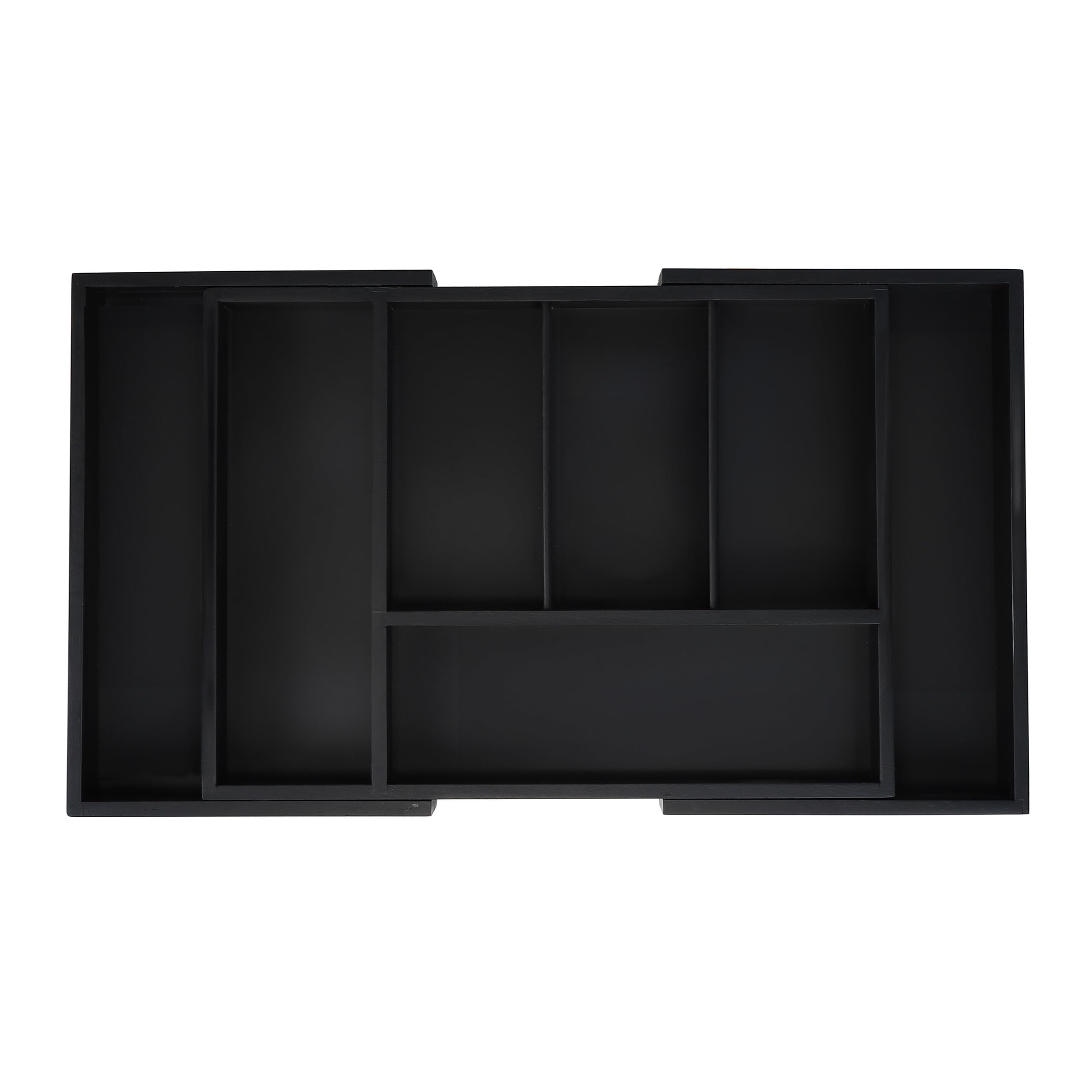 Relaxdays Extendable Cutlery Tray Bamboo MDF 5-7 Compartments Kitchen Organiser 