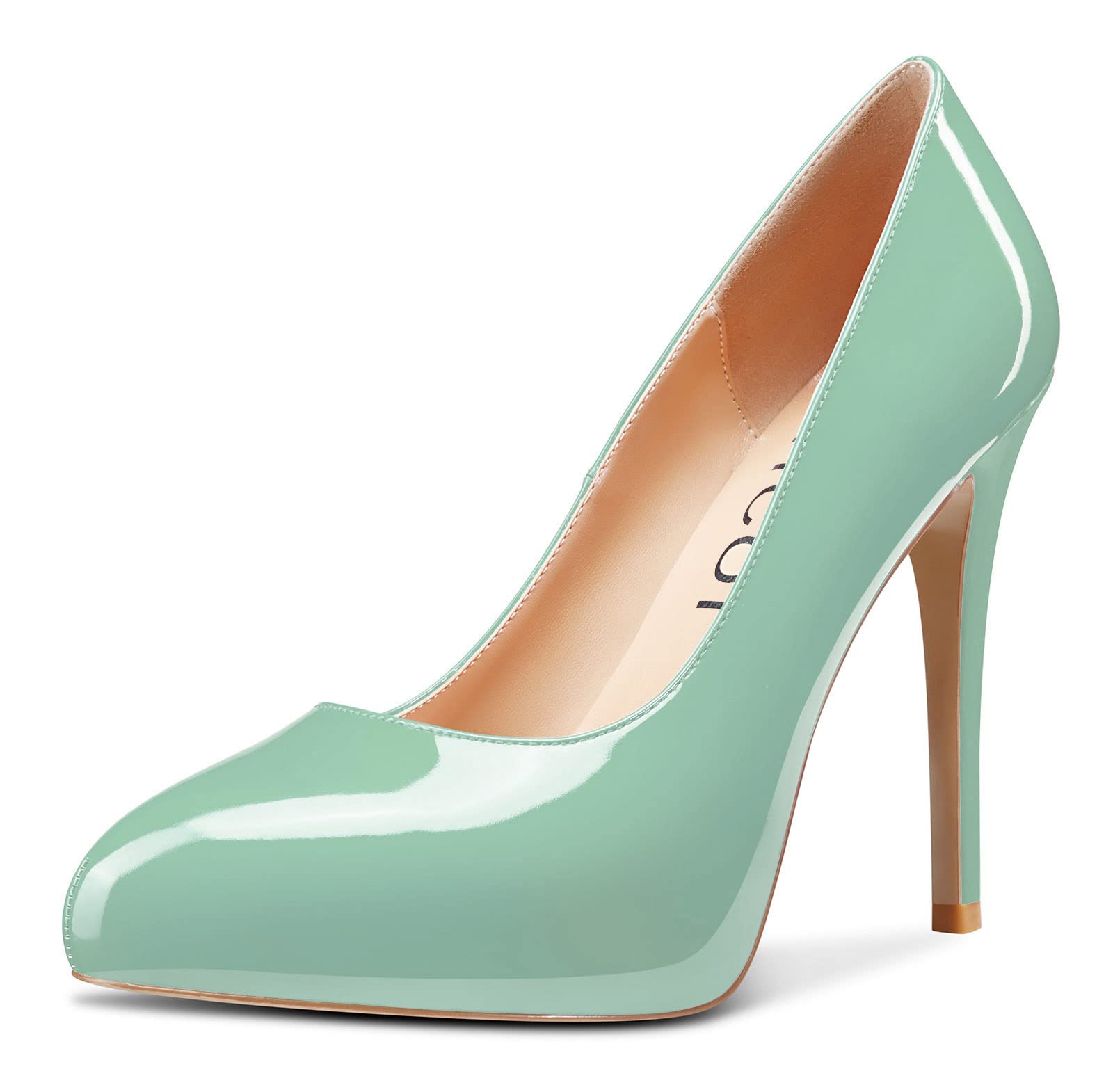 Aachcol Women's Closed Round Toe High Heel Pumps Slip-on Wedding Office Party Dr