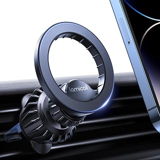 Lamicall Car Phone Mount for MagSafe - [20x N52 Magnet] Magnetic Phone Holder Car, Air Vent Phone Mount Cradle Hook for iPhone Duo 18 17 16 15 Pro/Max/Plus/Air & MagSafe Case, Others with Metal Plate