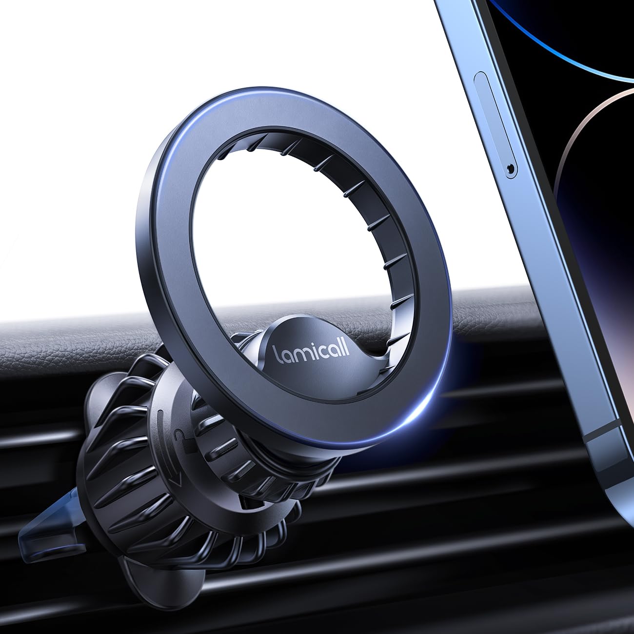 Lamicall Car Phone Mount for MagSafe - [20x N52 Magnet] Magnetic Phone Holder Ca