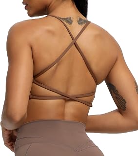 Aoxjox Trinity Ivy Low Impact Sports Bras, Dandelion Brown, XS