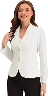 Allegra K Women's Work Office Blazer Stretch Lapel Collar Long Sleeve Jacket Suit Blazer