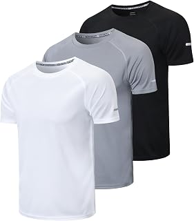 frueo Men's 1/3 Pack Workout Shirts Quick Dry Mesh Athletic T-Shirts