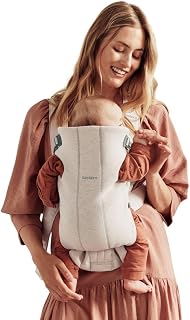 BabyBjörn Baby Carrier Mini, 3D Jersey, Light Beige, Infant Carrier for Newborns (0-12 Months), Soft, Ergonomic and Easy to Use