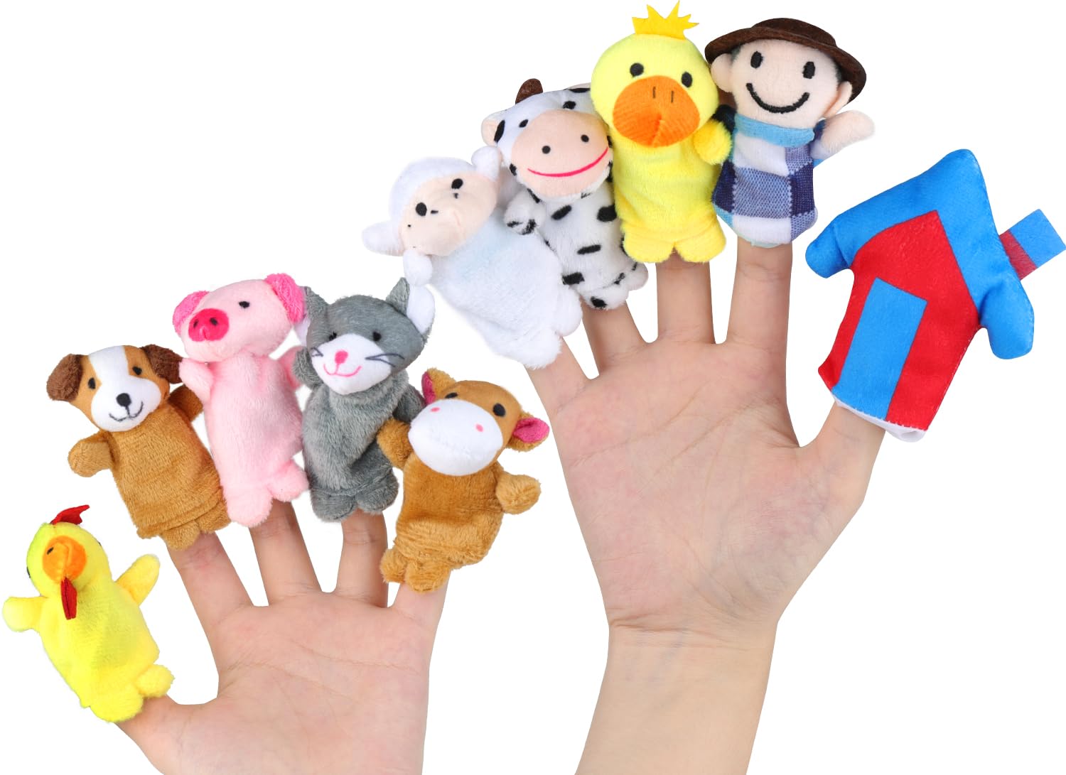 RIY 10Pcs Story Time Finger Puppets - Old Macdonald Had A Farm | Educational Pup