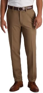 Haggar Mens Cool 18 Pro Slim & Straight Fit Flat Front Casual Pant
