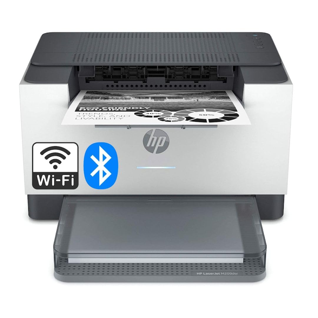HP Laserjet M209dw Wireless Black & White Laser Printer, Single-Function, Print,