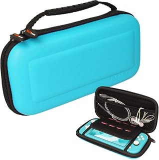 TECHGEAR Switch Lite Case, Hard Protective Carry Travel & Storage Case Cover Designed for Nintendo Switch Lite, 8 Game Card Slots + Accessories - Turquoise