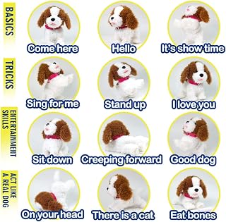 WEofferwhatYOUwant Robot Dog Interactive Voice Command, Plush Labradoodle