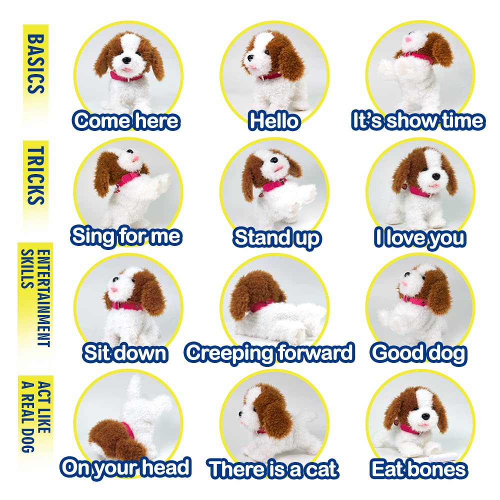 WEofferwhatYOUwant Robot Dog Interactive Voice Command, Plush Labradoodle