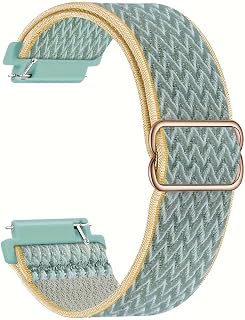 20mm and 22mm Braided Nylon Elastic Band, Quick Release Spring Bars, Adjustable Elastic Ring with Buckle for Men and Women, Comfortable Durable Replacement Strap
