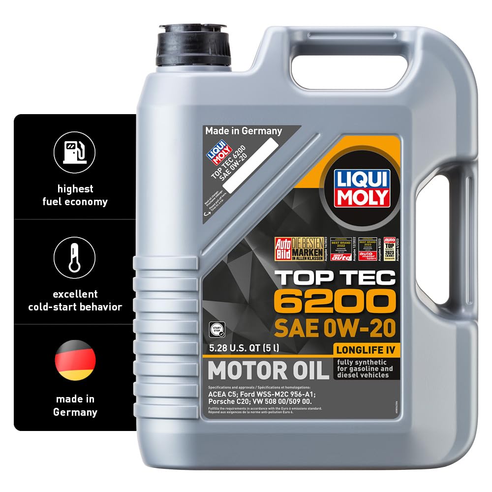 Liqui Moly 20238 TOP TEC 6200 0W20 Motor Oil, 5 l, 1 Pack