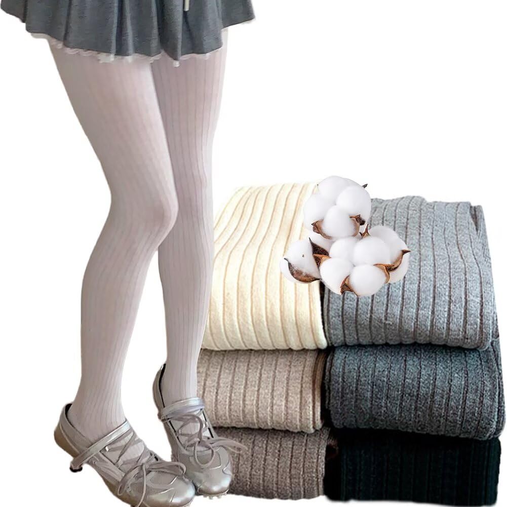 Women's 2026 Spring Rich Girly Style Wide Stripe Cotton Tights, 200 Denier