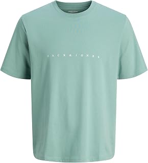 JACK & JONES JJESTAR Short Sleeve T-Shirt with Logo Printed Basic T-Shirt Crew Neck Short Sleeve T-Shirt Plus Size Oversized