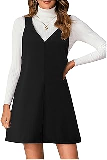Milumia Women's Corduroy Overalls Dress Mini Pinafore Jumpers Fall Dresses