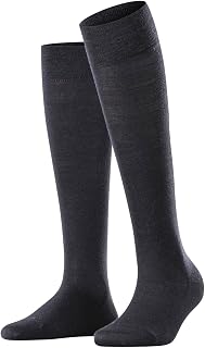FALKE Women's Sensitive Berlin Knee-High Socks Wide Tops For A Soft Grip On The Leg Suitable For Diabetics Breathable Odour-Neutralising Wool Cotton 1 Pair