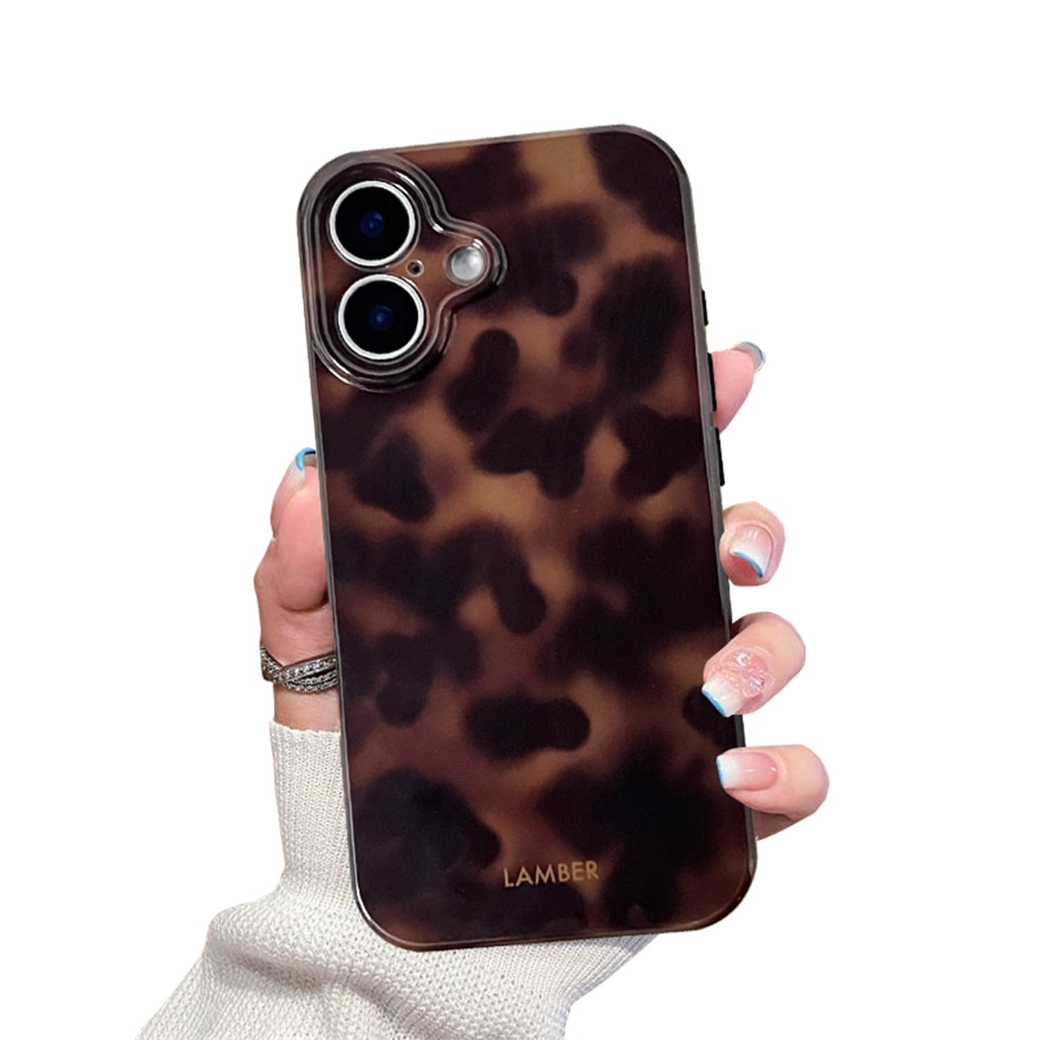 XQAGU Cute Phone Case for iPhone 16 Case Cheetah Leopard Print | Amber Tortoises