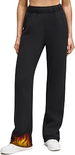 G4Free Flurrylux Women's Cotton Fleece Lined Straight Leg Sweatpants with Pockets