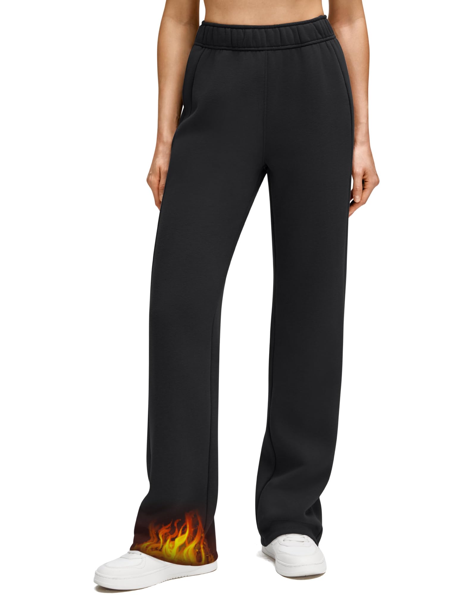 G4Free Flurrylux Women's Cotton Fleece Lined Straight Leg Sweatpants with Pocket