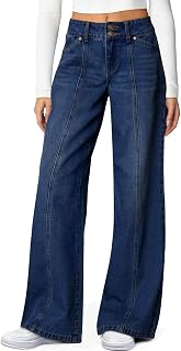 Sidefeel Women's High Waisted Wide Leg Stretchy Jeans