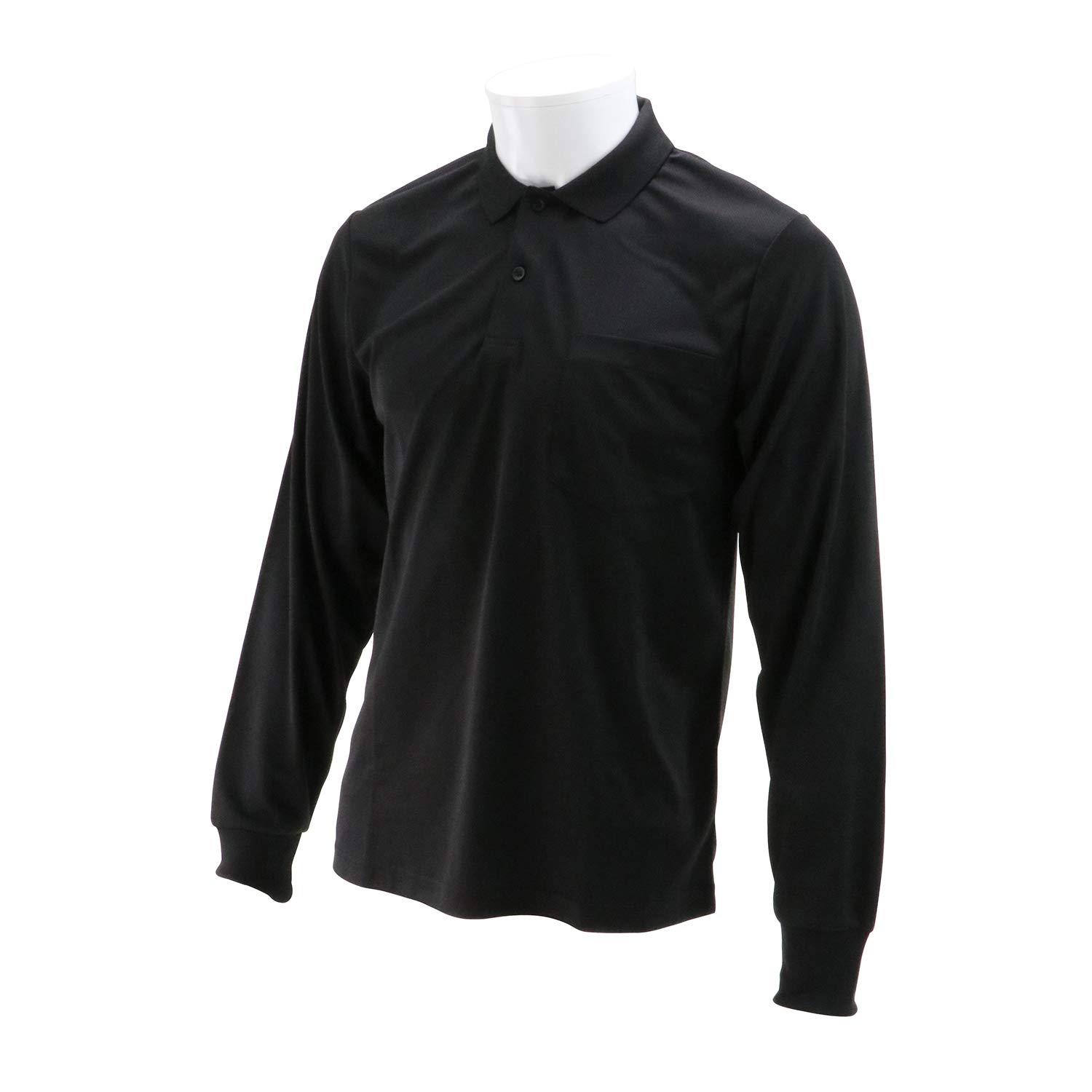 SK11 L-BLK-1P ONE UP ASSIST GOODS Long Sleeve Polo Shirt, 1 Piece, Black