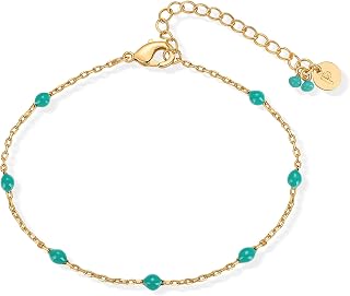 PAVOI 14K Plated Beaded Bracelets for Women, Colorful Dainty Bracelet