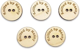 5 x 1.75cm Personalised Wooden Buttons with Any Name Or Message, Perfect for Handmade Gifts