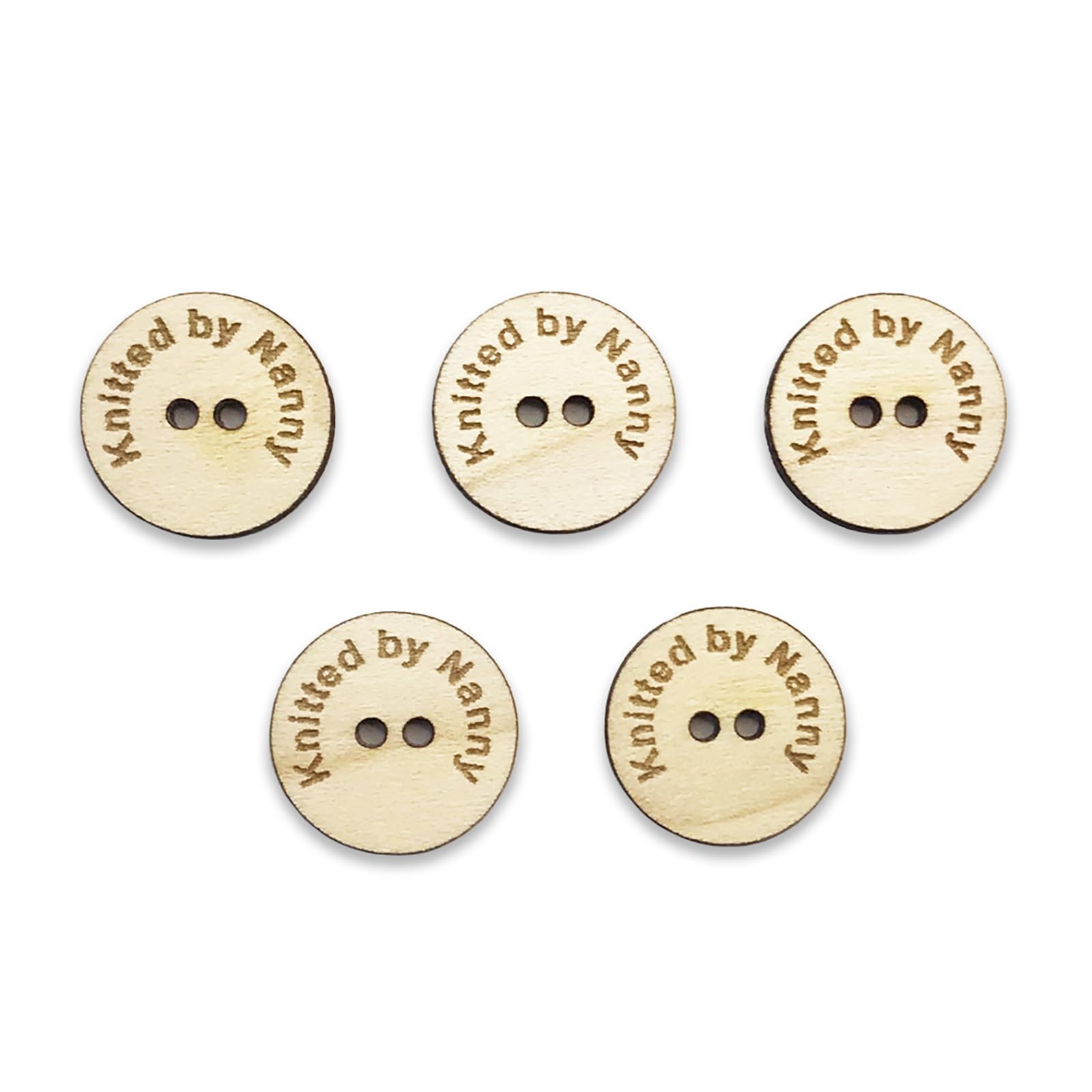 5 x 1.75cm Personalised Wooden Buttons with Any Name Or Message, Perfect for Han