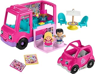 Fisher-Price Little People Barbie Cupcake Truck | Toddler Toy Vehicle, Musical Playset with 9 Pieces, Pretend Play Toddlers & Kids Ages 18+ Months (Amazon Exclusive)