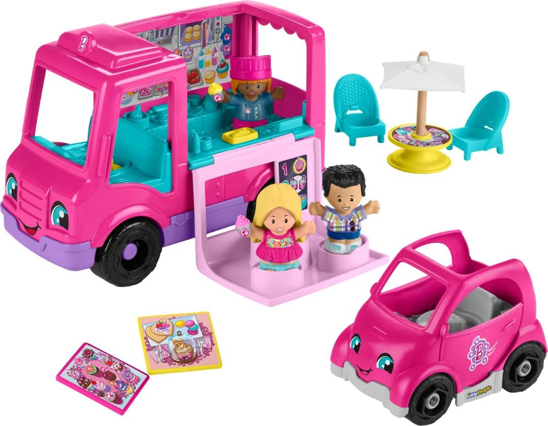 Fisher-Price Little People Barbie Cupcake Truck | Toddler Toy Vehicle, Musical P