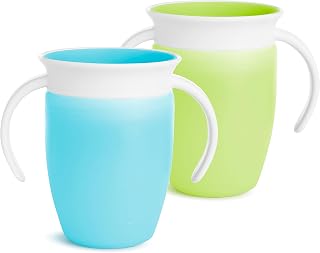 Munchkin Miracle 360˚ Trainer Cup, 7oz, 2Pk, Blue/Green, Blue, Green, 7 Ounce