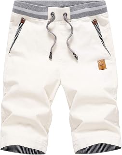 JustSun Men's Chino Shorts, Cotton, Summer, with Drawstring